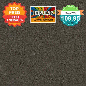 Draufsicht Girloon TWIN Teppichboden Velours 785 Dunkelbraun, 2/4 m breit, Preis 109,95 €/m²